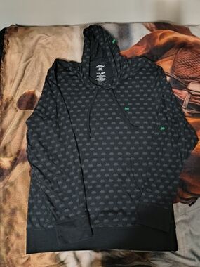 Lvlup Space Invaders all over print black hoodie